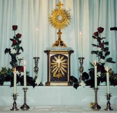 Exposition of The Blessed Sacrament in Newman's chapel at Littlemore