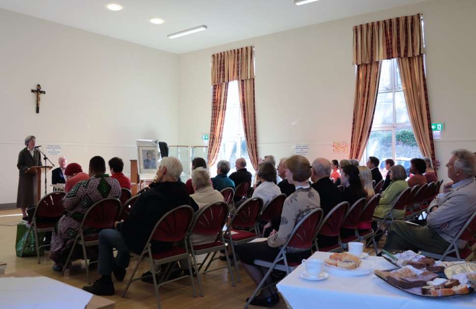 Sr. Mary Birgit presenting the new Book on Mother Julia